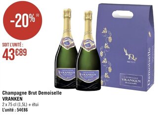 Géant Casino Champagne Brut Demoiselle VRANKEN offre