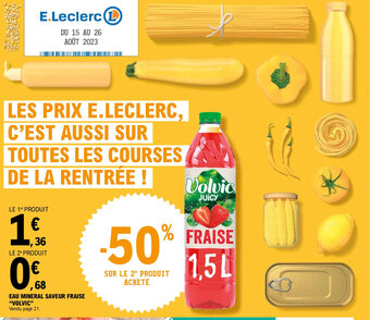 E.Leclerc EAU MINERAL SAVEUR FRAISE "VOLVIC" offre