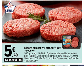 E.Leclerc BURGER DU CHEF 5% MAT.GR.(3) X4(¹) offre