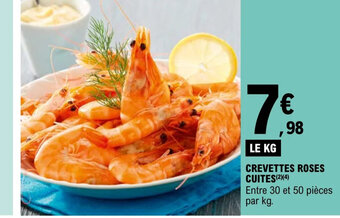 E.Leclerc CREVETTES ROSES CUITES(²)(4) offre