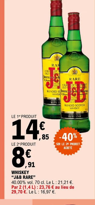 E.Leclerc WHISKEY "J&B RARE" offre