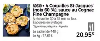 Thiriet 4 Coquille St-Jacques sauce au cognac Fine Champagne offre