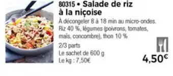 Thiriet Salade de riz à la niçoise offre
