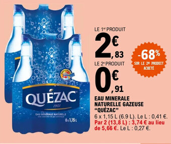 E.Leclerc EAU MINERALE NATURELLE GAZEUSE "QUÉZAC" offre