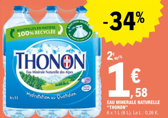 E.Leclerc EAU MINERALE NATURELLE "THONON" offre