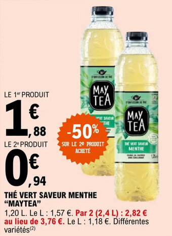 E.Leclerc THÉ VERT SAVEUR MENTHE "MAYTEA" offre