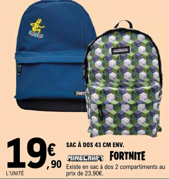 E.Leclerc SAC À DOS 43 CM ENV. offre