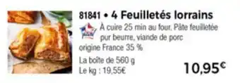 Thiriet 4 Feuilletés lorrains offre