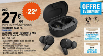 E.Leclerc ÉCOUTEURS SANS FIL offre