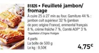 Thiriet Feuilleté jambon/fromage offre