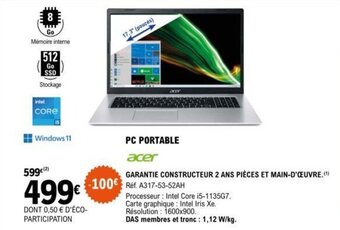 E.Leclerc PC PORTABLE offre