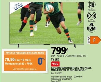 E.Leclerc TV QLED TCL offre