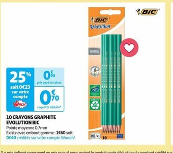 Auchan 10 CRAYONS GRAPHITE EVOLUTION BIC offre
