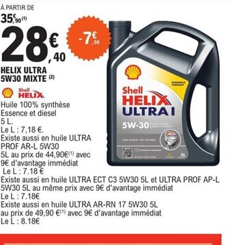 E.Leclerc L'Auto HELIX ULTRA 5W30 MIXTE (2) offre
