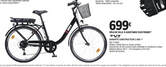 E.Leclerc L'Auto VÉLO DE VILLE À ASSISTANCE ÉLECTRIQUE(8) TVT offre