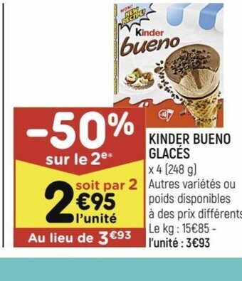 Leader Price KINDER BUENO GLACÉS offre