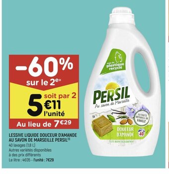 Leader Price LESSIVE LIQUIDE DOUCEUR D'AMANDE offre