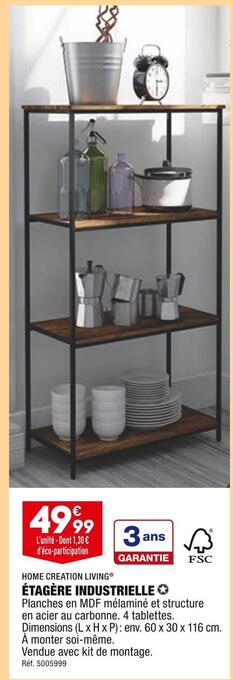 ALDI Home creation living étagère industrielle offre