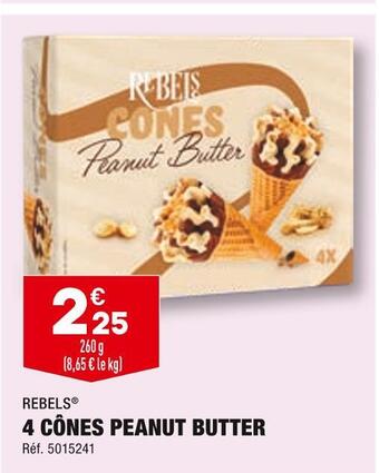 ALDI Rebels 4 cônes peanut butter offre