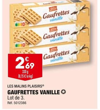 ALDI Les malins plaisirs gaufrettes vanille offre