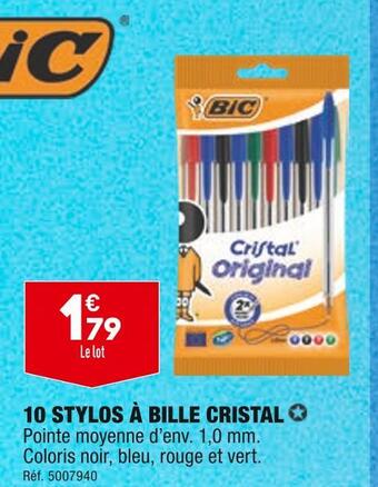 ALDI Bic 10 stylos à bille cristal offre