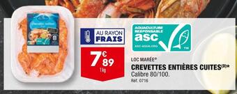 ALDI Loc marée crevettes entières cuites offre