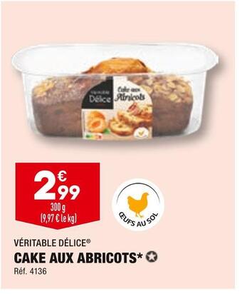 ALDI Véritable délice cake aux abricots offre