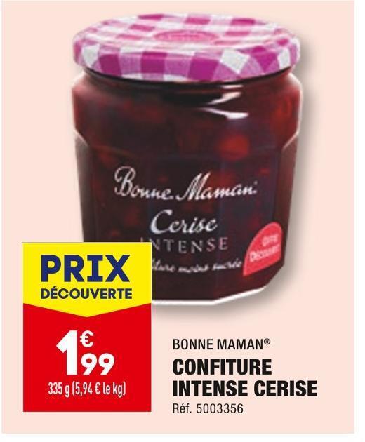 Promo Bonne maman confiture intense cerise chez ALDI