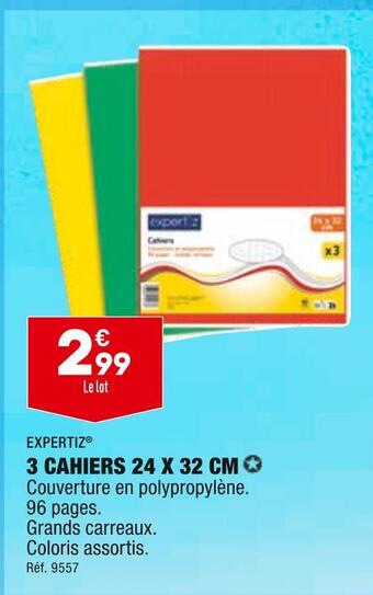 ALDI Expertiz 3 cahiers 24 x 32 cm offre