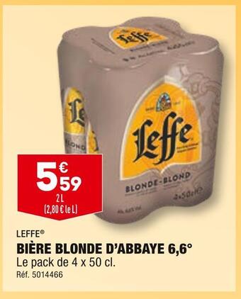 ALDI Leffe bière blonde d’abbaye 6,6° offre