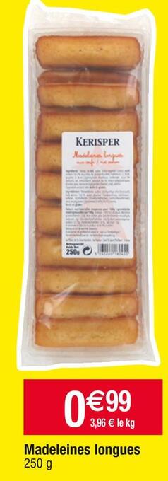Cora x Carrefour Madeleines longues offre