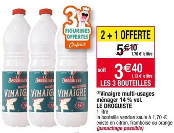 Cora x Carrefour Le droguiste vinaigre multi-usages ménager 14 % vol. offre