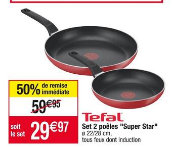 Cora x Carrefour Tefal set 2 poêles super star offre