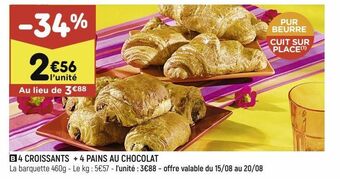 Leader Price 4 croissants + 4 pains au chocolat offre