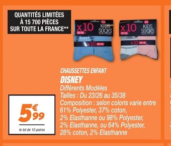 Netto CHAUSSETTES ENFANT DISNEY offre