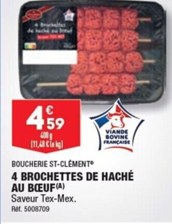 ALDI 4 BROCHETTES DE HACHÉ AU BŒUF(A) offre