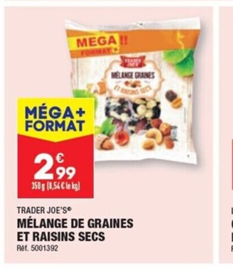 ALDI MÉLANGE DE GRAINES ET RAISINS SECS offre