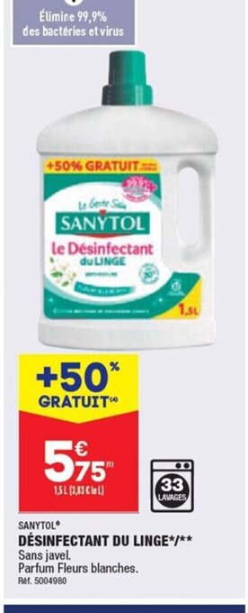 ALDI DÉSINFECTANT DU LINGE*/** offre