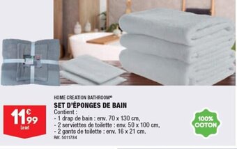 ALDI SET D'ÉPONGES DE BAIN Contient: offre