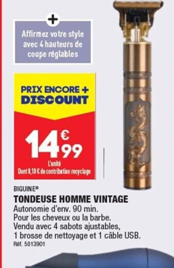ALDI TONDEUSE HOMME VINTAGE Autonomie d'env. 90 min. offre