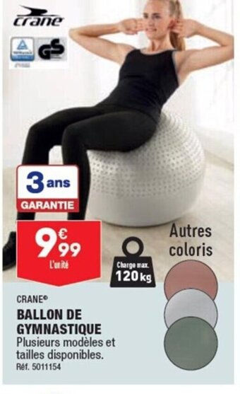 ALDI CRANEⓇ BALLON DE GYMNASTIQUE offre