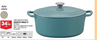 ALDI HOME CREATION KITCHENⓇ COCOTTE OVALE En fonte. Avec un revêtement en émail. Dim.: env. 28,5 cm. offre