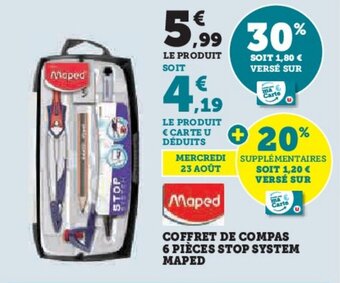 Super U COFFRET DE COMPAS 6 PIÈCES STOP SYSTEM MAPED offre