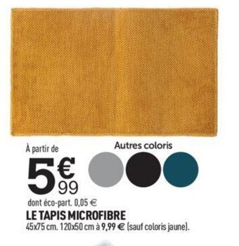 Centrakor LE TAPIS MICROFIBRE offre