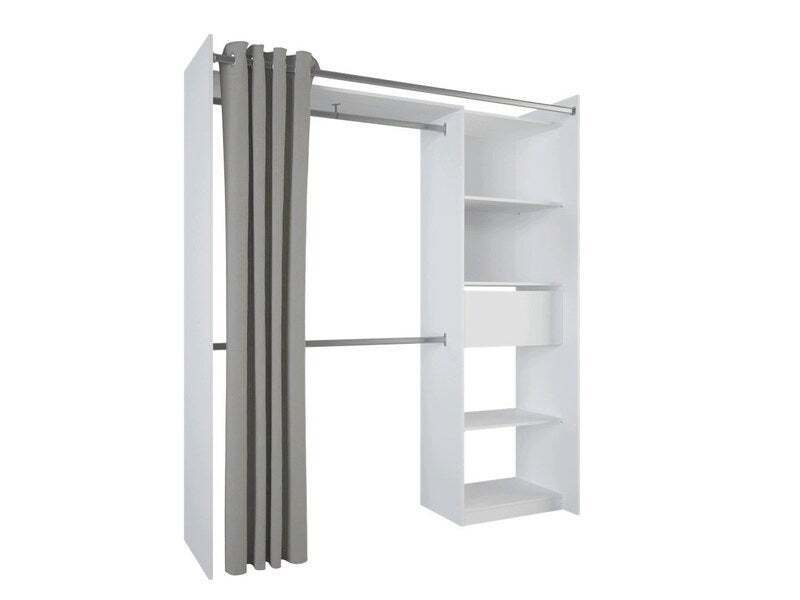 Promo Kit dressing avec rideau blanc new star h.200 x l.122,8/177,2 x p