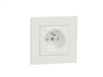 Lot de 5 prises avec terre miluz schneider electric blanc