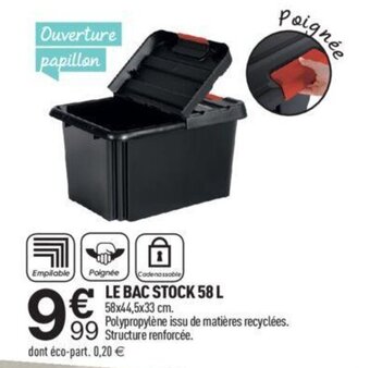 Centrakor LE BAC STOCK 58 L offre