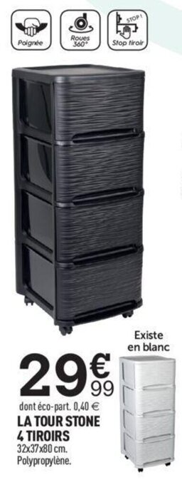 Centrakor LA TOUR STONE 4 TIROIRS offre