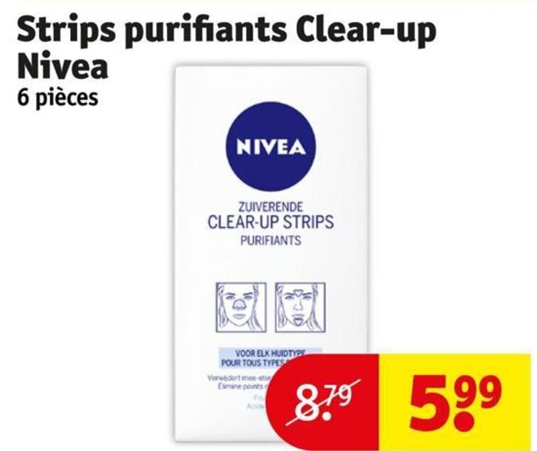 Promo Strips purifiants Clearup Nivea chez Kruidvat