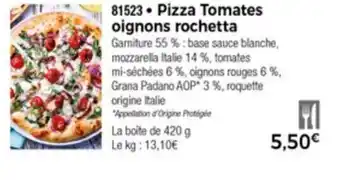 Thiriet Pizza Tomates Oignons rochetta offre